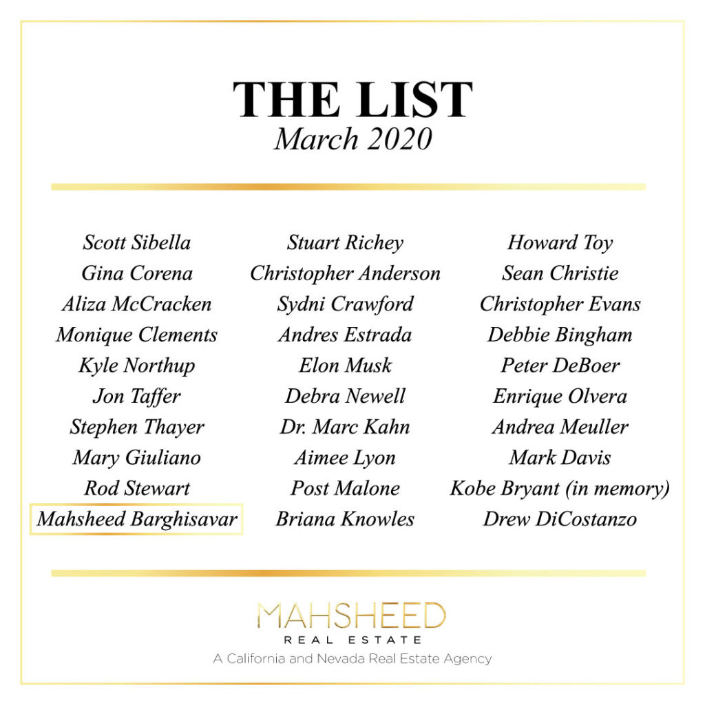 Vegas Magazine's The List March 2020 including Mahsheed